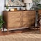 Baxton Studio Ramiel MidCentury Modern Ash Walnut Finished Wood and Rattan 6Drawer Dresser 215-12427-ZORO - alternate 1